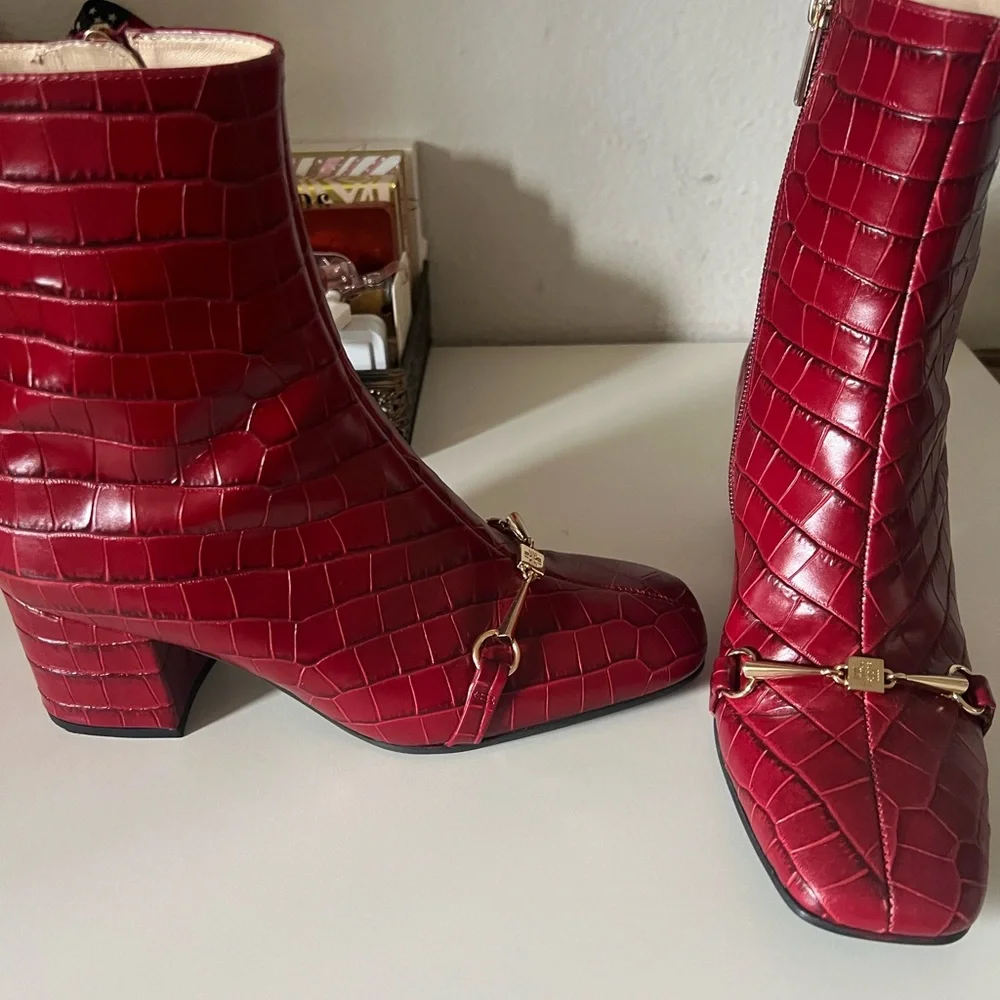 Hogl 70s collection red leather boots - Picture 3 of 4